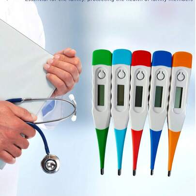 1 adet Yetişkin Dijital Termometre, Ateş Tespiti için 10 Saniyede Hızlı Okuma Özellikli Ağız Termometresi. Çeşitli Renk Seçenekleri, Yumuşak ve Rahat Malzeme. Evde veya Seyahatte Kullanım İçin Taşınabilir.