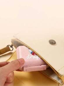 6-Compartment Portable Mini Pill Box, Pink Small Medicine Box Printed With "Medicine" Letter, Can Store 6-Day Medication, Travel Pill Case, 6-Grid Compact Pill Organizer, Daily Vitamin Box, Pocket/Wallet Sized, Letter ID Hanging Storage Box For Earrings, Rings, Jewelry, Household & Travel Essential - Pink - View 9