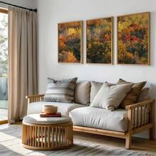 1/3PCS Colorful Autumn Foliage Print Set, Triptych Fall Photography, Bright Tree Tops Poster, Set Of 3 Prints, Rustic Home Decor, Fall Aesthetic