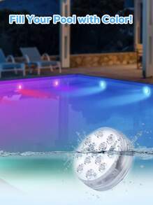 Set de 4 piezas/2 piezas/1 pieza. Juego de luces LED multicolor subacuáticas para verano, equipado con control remoto, incluye luces RGB multicolor, funciona con batería, apto para decoraciones de fiestas interiores y exteriores, bases de jarrones, spas, acuarios, estanques, jacuzzis, adornos, decoraciones de festivales, control de botón. Utiliza fuente de luz LED.