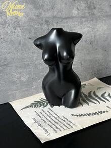 <大胆的曲线，永恒的对比>，1 件现代女性身体花瓶，极简主义砂岩树脂雕塑用于花卉展示，美观的北欧风格家居装饰点缀，优雅的装饰品，适合客厅、卧室、办公室、架子和桌面，非常适合婚礼艺术装饰、母亲节礼物 - 彩色 - 查看 8