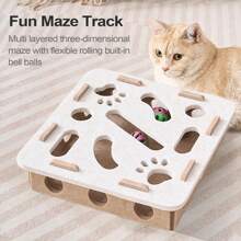 Educational Cat Toy, Interactive Scratching Game, Bell Track Maze, Exercise And Teething Toy For Kittens, Puppies, Large Dogs, Cages And Living Rooms! - 白色 - 查看 2
