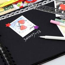 1pc Scrapbook Album, Kraft Paper Scrapbook Album, Suitable For Wedding Guest Book, Anniversary Album, Gift, Graduation Album, Family DIY Scrapbook, Craft Paper DIY, Christmas, Thanksgiving, New Year Gifts - Khaki - View 5