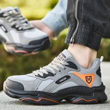 Steel Toe Sneakers For Men Shoes Comfortable Puncture Proof Slip-Resistant Work Shoes - Grey - View 5