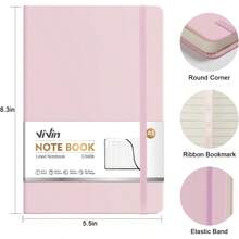 Leather Hardcover Notebook For Work College Ruled Lined Journal Writing Business School Office Use 192 Pages Medium 5.5 X 8.3 Inch