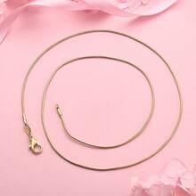 18K 金男士蛇链项链 - 超薄，1 毫米休闲风格，适合女士和女孩，16/18/20/22/24 英寸长，日常优雅|时尚链条设计 - 金色 - 查看 2