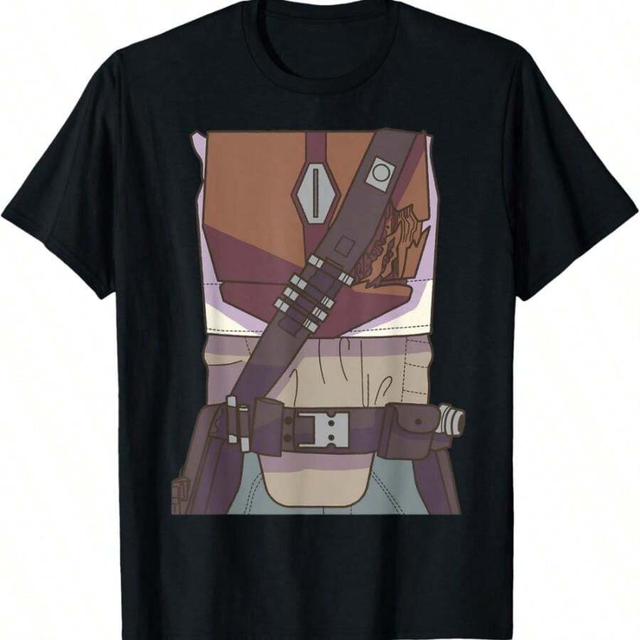 Star Wars The Mandalorian Din Djarin Halloween Costume T-Shirt - 黑色 - 查看 1