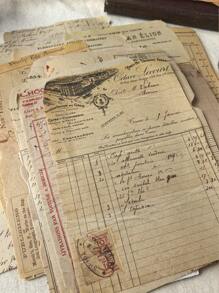 1 包 24 张复古手稿发票清单 DIY 剪贴簿装饰背景拼贴纸 - 均碼 - 查看 4