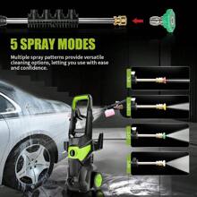 Electric Pressure Washer - 3000PSI Electric Power Washer With 33FT Pressure Hose, 33FT Power Cord, 4 Nozzles, 450ML Foam Bottle, High Pressure Washer For Cars, Fences, Patios, Driveways