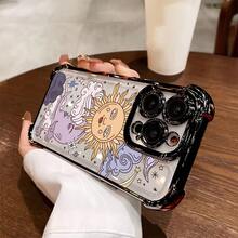 Funda de Teléfono Luna y Sol para 17 16 15 14 13 12 11 Pro X XR XSMAX 8 Plus, a prueba de golpes, transparente, suave, cubierta trasera - Colores mixtos - Ver 3