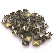 50 件/100 件/160 件/220 件方形金字塔铆钉适用于服装包包皮鞋朋克摇滚珠宝工艺品，4 爪金属钉头铆钉配饰