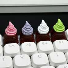 1 szt. Spersonalizowana, urocza i pyszna klawiatura mechaniczna z imitacją lodów czekoladowych, nakładki na klawisze z osią krzyżową, wysokość OEM, materiał ABS, starannie wykonany zamiennik klawisza ESC, prezent na akcesoria komputerowe DIY