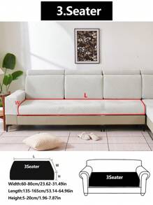 1pc Stretch Thickened Warm Sofa Cover, Non-Slip Full Coverage Sofa Seat Cushion, Suitable For All Seasons, Fabric Sofa Slipcover, Machine Washable, Dust-Proof, Pet-Friendly, Decorative Sofa Protector, Adjustable For Corner Sofa, Bedroom, Office, Living Room 1/2/3/4 Seater - Light Grey - View 17