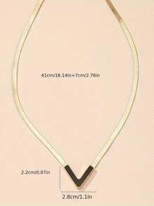 CVNANA 1 Stück stilvoller personalisierter V-förmiger Anhänger Halskette aus Edelstahl - eleganter, simpler Stil, Valentinstag Geschenk mit Alltagsschmuck und Party-Schmuck, ganzjährig raffinierte Metallhalskette für lässige Outfits, formeller Damenschmuck-Accessoire, raffinierter Stil