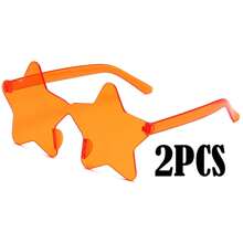 1-10副 - 无框五角星形眼镜，透明糖果色，派对眼镜，适合作为派对礼品，完美适用于泳池派对、海滩派对、夏季派对、生日派对、嘉年华、趣味活动或派对赠品（颜色随机）。