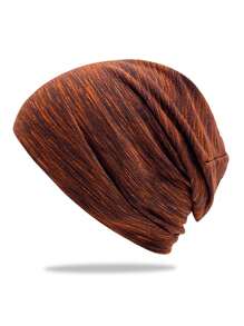 1pc Pile Cap Men's Korean Version Versatile Sports Cycling Knitted Yarn Pullover Hat Baotou Confinement Hat Solid Color Knitted Hat Four Season Breathable Pullover Hat Outdoor Leisure Pullover Hat Men's Breathable Pile Cap Sweat Absorbing Sports Pullover Hat