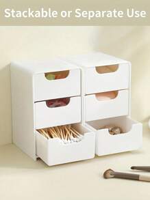 1件/套迷你三层桌面收纳盒，家具，办公用品，珠宝收纳盒，抽屉式化妆品收纳盒，女士旅行必备收纳盒，旅行礼品