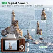 Digital Camera,1080P High-Definition Digital Camera,Shooting Digital Camera,With 32GB Card And Card Reader,18x Zoom,Anti Shake,Small Camera Shooting,Suitable For Beginners - Multicolor - View 8