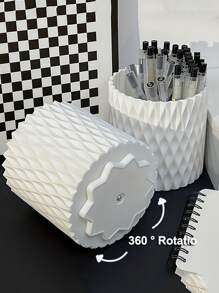 1 件 5 槽 360 度旋转笔筒收纳桶,办公桌笔筒,办公桌收纳盒及配件,桌面收纳文具用品收纳盒,可爱铅笔杯桶,适用于办公室、学校、家庭返校、返校、学校用品、铅笔盒、铅笔袋、书包 - 均碼 - 查看 12