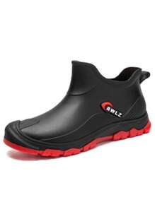Men's Low-Top Fashion Short Rain Boots, Non-Slip Waterproof Shoes For Kitchen, Chef, Delivery, Car Washing