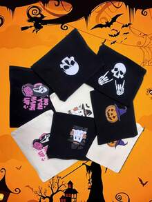 1pc Black & Beige Halloween Cartoon Makeup Bag, Fashionable And Versatile, Suitable For Daily Outings And Multi-Purpose Storage Of Cosmetics, Stationery, Coins, Etc., Convenient To Carry, Great For Graduation, Birthday, Halloween, Parties And Other Gifting Occasions