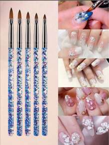 35/31pcs Professional Nail Art Brush Set - 3D Gel Brushes, Acrylic Brushes, Salon-Grade Nail Tools, Suitable For Home Manicure And Salon Use - Multicolor - View 3