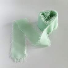 1 Roll 5M Long 38mm INS Style Chiffon Ribbon With Fringe Edges, Suitable For Bouquets, Gifts, Weddings