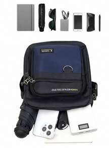 时尚休闲男士斜挎包，配有多层牛津布钱包，男士包袋，单肩包/侧包，节日必备 - 彩色 - 查看 3