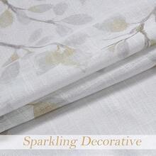 Floral Print Metallic Sheer Window Curtain Panel Rustic Living Room/Bedroom Decor 6 Grommets Top Drape Panels, Coral Red,40 X 84, 2 PK, Sparkling Farmhouse Style - Yellow - View 4