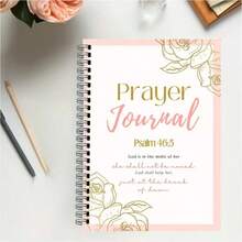 1PC Floral Prayer Journal Notebook - Protective Spiral Bible Study Planner With Guided Devotional Prompts & Gratitude Sections - Perfect For Women & Church Group Prayer Organizer