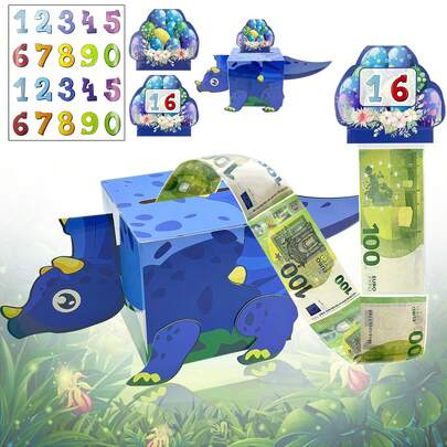 Dinosaur Birthday Money Pull Box, Cash Gift Money Box, A Fun Way To Give Money To Family And Friends On Birthdays