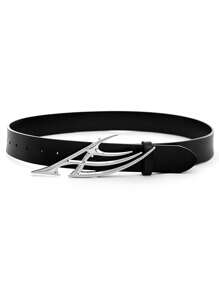 1 条朋克黑色腰带/时尚简约男士腰带/Y2K 土星合金扣男士腰带/黑色皮革男士工作商务腰带适合日常生活搭配休闲裤和牛仔裤秋季、秋季、万圣节秋冬配饰，适合青少年、青年、男士、休闲、户外、运动、度假、毕业礼物、生日、日常穿着