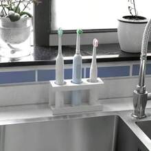 Electric Toothbrush Holder For Bathroom Wall Self Adhesive Toothbrush Storage Rack With Diatomite Dish Compatible With Philips 4100 5100 6100 6500 7500 9300 White - as pic - View 7