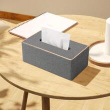 Caja de pañuelos gris con borde dorado y patrón de piel de serpiente, decoración para el hogar y el baño, organizador de baño, decoración de otoño, de vuelta a la escuela - Gris Oscuro - Ver 4