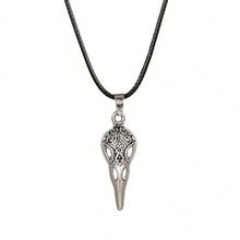 1 Piece New Unique Crow Skull Pendant Men's Necklace, Vintage Distressed Craftsmanship Hot-Selling Gothic Style Jewelry - 2 - 查看 6