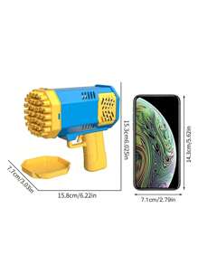 迷你40孔火箭形泡泡枪带声光，儿童泡泡吹管玩具[不含泡泡液和电池]，泡泡，泡泡枪，泡泡机，灯光，声音机，粉色泡泡