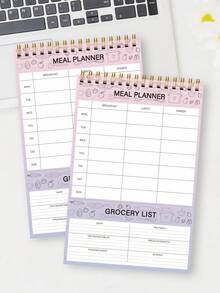 Trees 1pc A5 Size Minimalist Meal Planner,Weekly & Daily Meal Preparation Diary,Grocery List For Menu Planning,Great Tool For Healthy Lifestyle & Organized Meal Planning,School & Office Supplies,Back To School