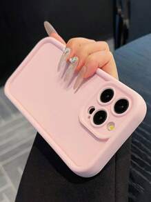 Thick Textured Pink Soft Silicone Shockproof Protective Phone Case Cover With Printed Design, Compatible With IPhone 16/16 Pro/16 Pro Max/16 Plus/15 XR/7/8, IPhone 15 Pro Max, 13 Pro Max, 14 Pro Max, 13, 14, 11, 12 Pro Max, P11, P12, XS, XR, 7/8 Plus, 7/8 GES2 Waterproof Anti-Fall Scratch Resistant - Pink - View 1