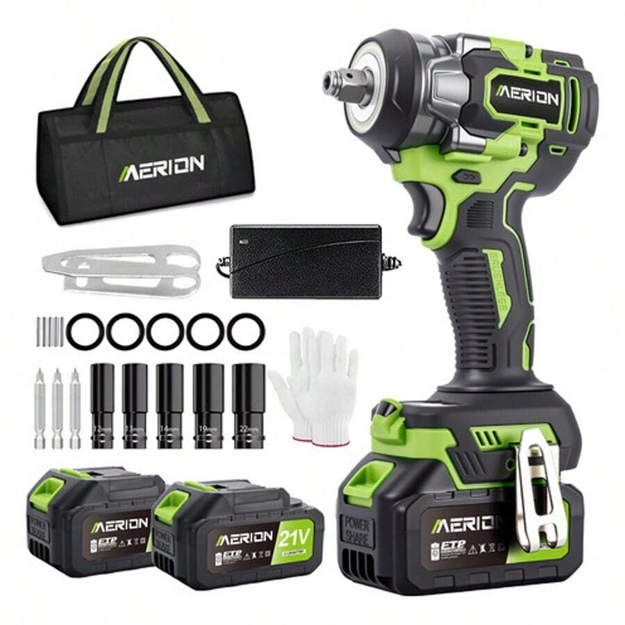 Pistola Impacto Llave Inalámbrica 1/2 600 Nm 2 Pilas 2 En 1,autonomía prolongada,alta eficiencia,luz LED integrada, - Tipo de Enchufe B USA (110-127V) - Ver 1