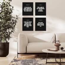 Wall Art Posters Locomiss Black And White Christian Wall Art Decor Posters, Modern Bible Verse Prints, Minimalist Jesus Scripture Prayer Room Art Wall Decor, Inspirational Bible Posters Bedroom Office Living Room,Set Of 4 (8x10 Unframed) - MX-黑色 - 查看 3