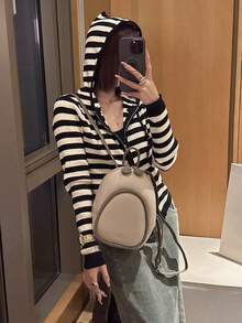 Backpack Ladies Simple Travel School Bag Small Bag - 卡其色 - 查看 4