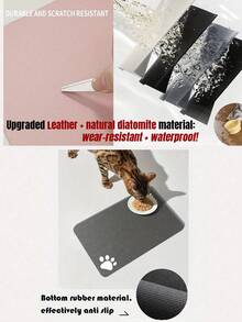 Personalized Dog Mat, Customized Pet Feeding Mat, Can Print Style/Name, Quick-Dry Cute Cat Mat, Dog Breed Placemat, Pet Food Bowl Mat, Dog Bowl Mat, Cat Feeding Mat, Newborn Puppy Gift, Waterproof Non-Slip Leather Dog Feeding Mat, Customized Pet Name Bone Pattern Dog Placemat - Suitable For Dog Owners - Daily Use - Perfect Gift For Dog Lovers - Multicolor - View 4