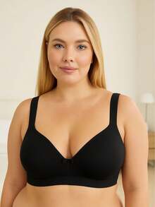 Plus Size Bra With Super Reinforced Foam Padded Straps - 黑色 - 查看 1