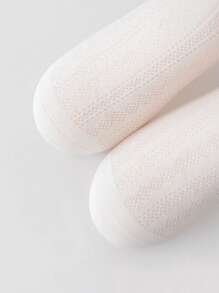 5 Pairs White Lace Breathable Cartoon Sweet Skin-Friendly Comfortable Soft Mid-Calf Socks For Home, School, Outdoor Sports