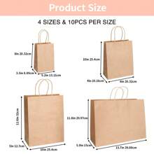 Tomnk 180 个带手柄的圣诞牛皮纸礼品袋，混合尺寸散装纸袋礼品袋商务、购物、零售、圣诞节组织、白色/棕色情人节