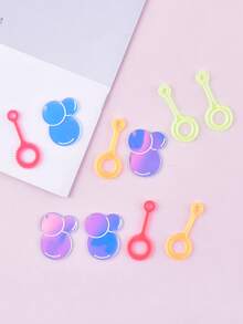 10pcs/Pack Summer Colorful Bubble Acrylic Pendants, Suitable For Women DIY Jewelry Making - Multicolor - View 1
