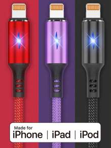 BinBoom Fast Charging Mfi Certified Lightning Cable Compatible With Iphone 14/13/12/11 Pro Max/Xs Max/Xr/Xs/X/8/7 Plus, Compatible With IPad, And Compatible With Airpods - Multicolor - View 4