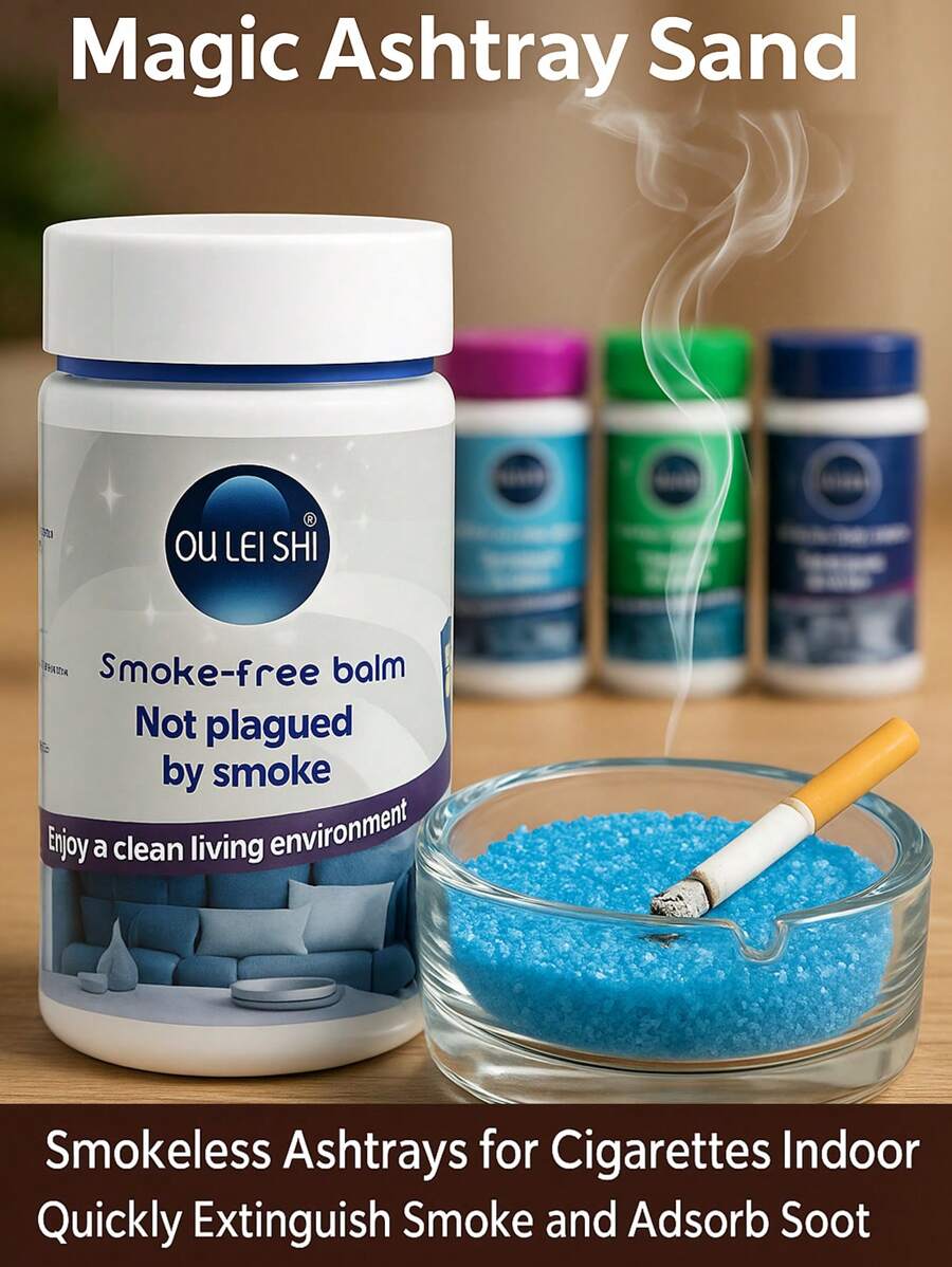 Magic Ashtray Sand, Smokeless Ashtrays For Cigarettes Indoor, Quickly Extinguish Smoke And Adsorb Soot, Prevent Secondhand Smoke, Odor Eliminator, Air Freshener, Outdoor Ash Tray Sand