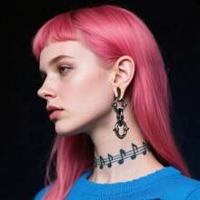 1 件不锈钢 4 毫米新款链式耳坠挂钩耳塞扩张器穿孔耳环女士男士时尚珠宝礼物