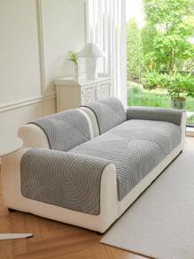 1 pieza Funda de sofá de estilo bohemio de felpa gruesa, con acolchado artesanal, antideslizante, universal para todas las estaciones, lavable a máquina, apta para mascotas, de tela de felpa suave - Perfectamente adecuada para la decoración del hogar en la sala de estar, dormitorio y oficina.